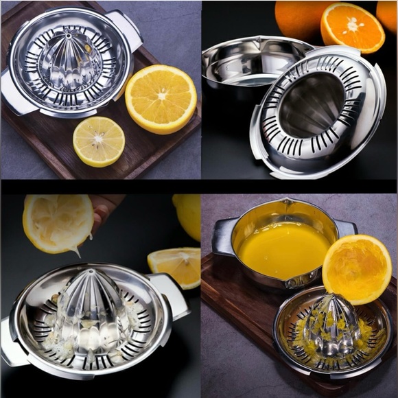 Hand Juicer Reamer Rotation Press with Strainer＆10oz Bowl, 2 Pour Spouts NIB - Picture 5 of 7